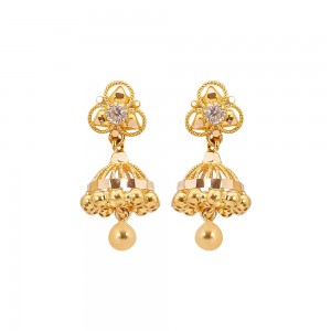 Sree Kumaran Thangamaligai 22k (916) Yellow Gold Stud Earrings for Kids